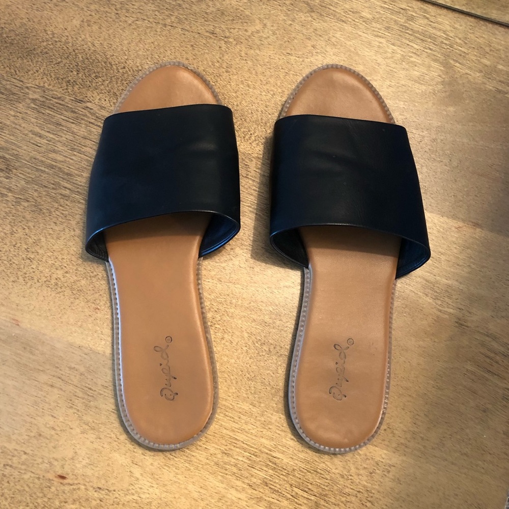 Qupid Faux Leather Slide Sandals